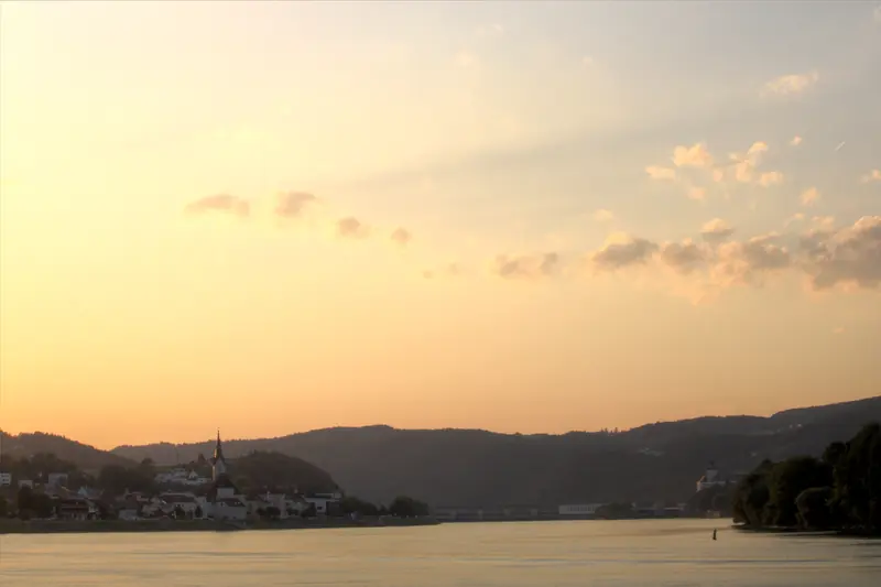 Donau, HDR, Landschaft, Ortschaft, Sonnenuntergang, Wasser · Ybbs · 22.08.2026
