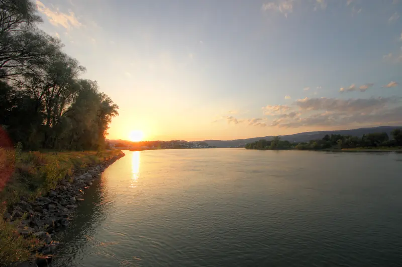 Donau, HDR, Landschaft, Ortschaft, Sonnenuntergang, Wasser · Ybbs · 22.08.2026
